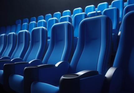 Sala do Cine Roxy pronta para evento